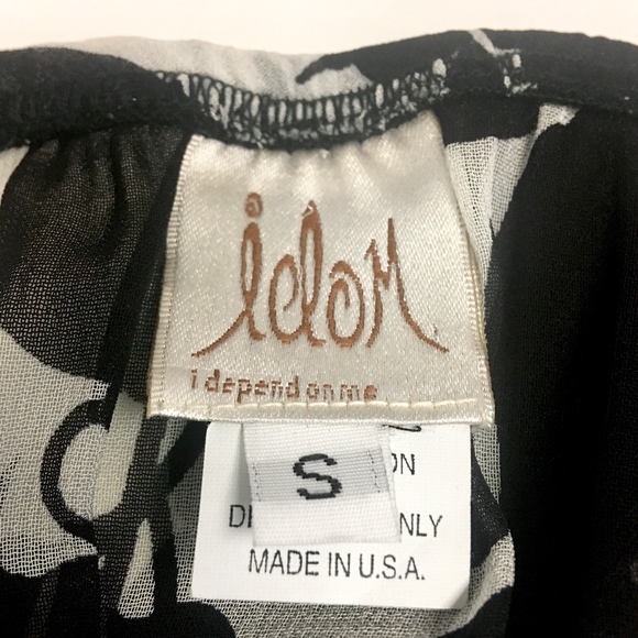 Vintage Maxi Skirt Floral Black and Cream S - Picture 6 of 8